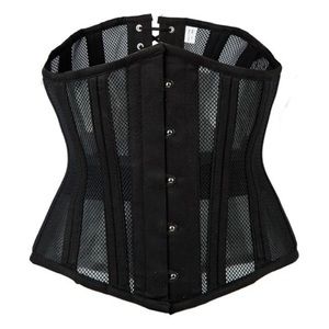 Double Steel Boned Breathable 26” Mesh Underbust Black Corset